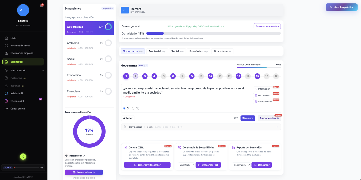Plataforma CumplirSE Dashboard